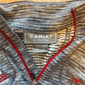 Ariat USEF Heathered Blue and Red Zip Pullover